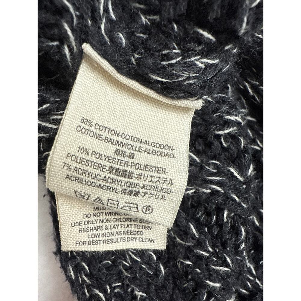 Free people black marled ballet twisted cableturtle neck cropped sweater size M - Picture 5 of 9